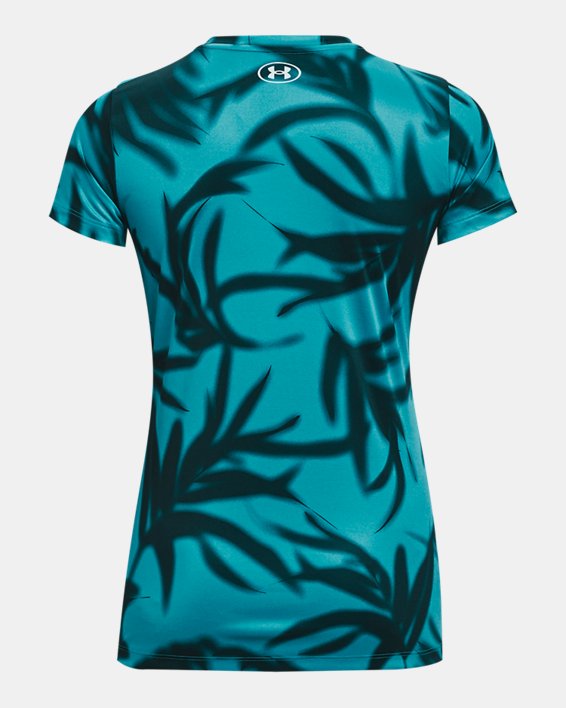 Women's UA Velocity Palm Print Short Sleeve, Blue, pdpMainDesktop image number 5